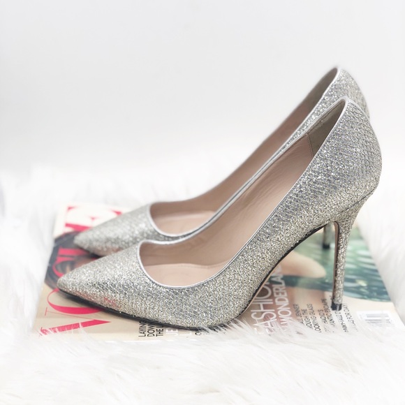 J. Crew Shoes - J. Crew Roxie Silver Glitter Pump 9 Cocktail Heels